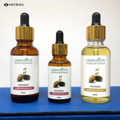 Jamalgota Ayurvedic Hair Growth Oil – 30ml Pack Of 2 | Hair Regrowth & Scalp Nourishment | 100% Natural - NETRAVA