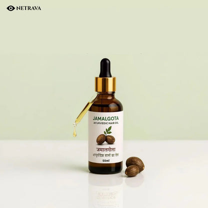 Jamalgota Ayurvedic Hair Growth Oil – 30ml Pack Of 2 | Hair Regrowth & Scalp Nourishment | 100% Natural - NETRAVA