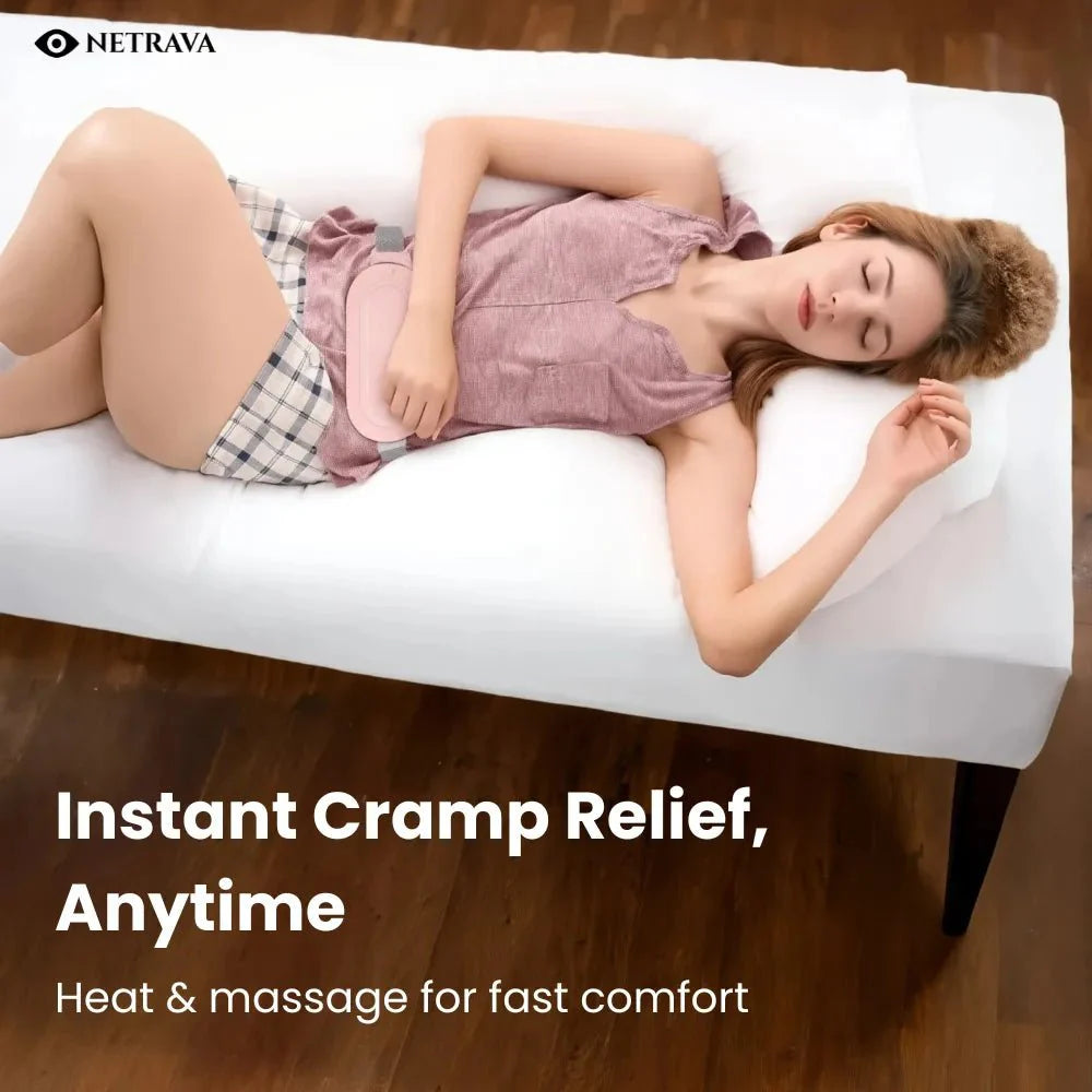 Period Cramp Relief Belt — Heat & Massage Combo for Instant Comfort - NETRAVA