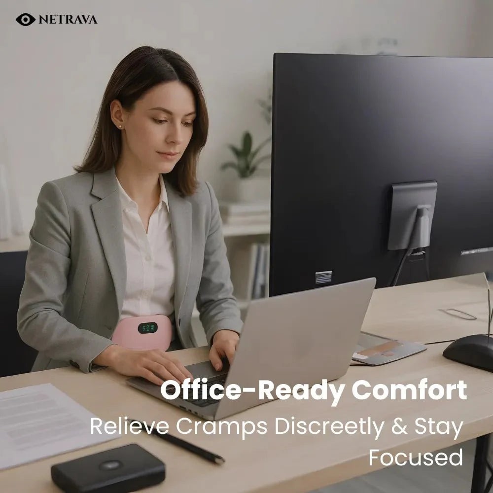 Period Cramp Relief Belt — Heat & Massage Combo for Instant Comfort - NETRAVA