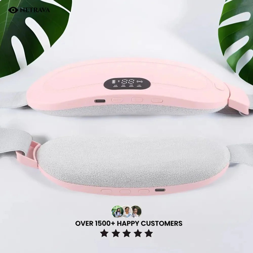 Period Cramp Relief Belt — Heat & Massage Combo for Instant Comfort - NETRAVA
