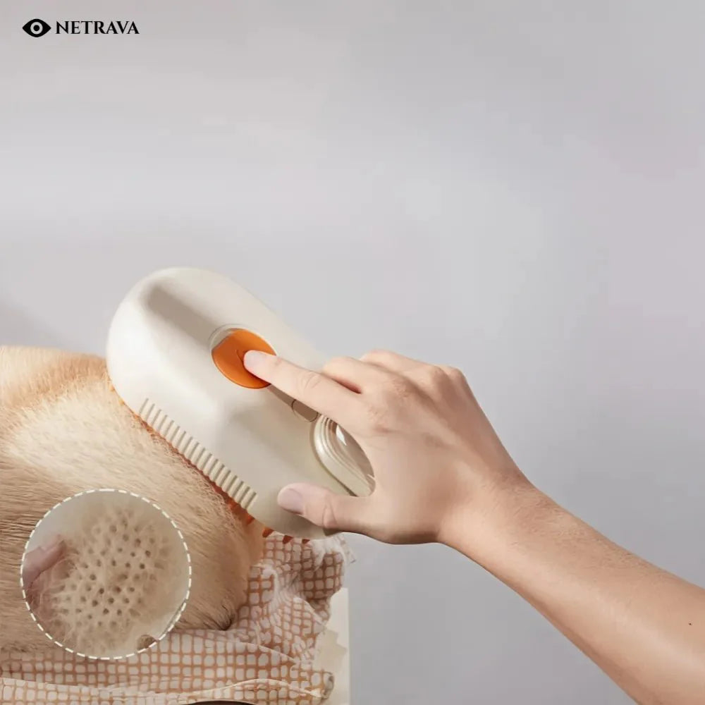 SteamMate™ 3 - in - 1 Pet Grooming Brush - NETRAVA